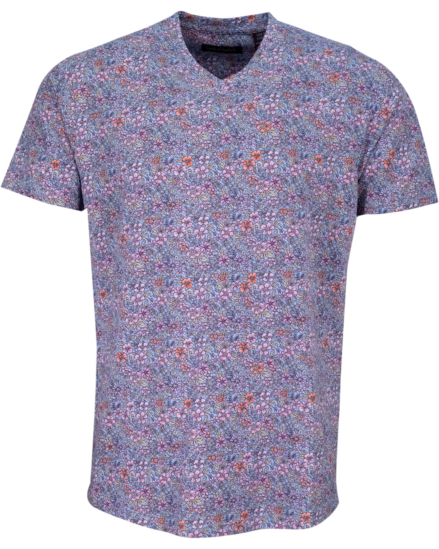 MAZE FLOWER FIELD V-NECK TEE - SHADOW PINK