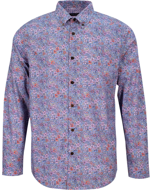 MORRIS FLOWER FIELD SHIRT - SHADOW PINK