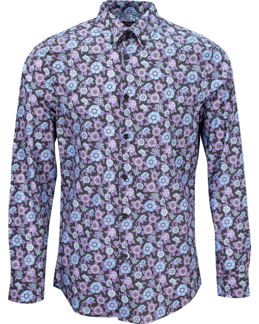 MORRIS GROOVY FLORAL SHIRT - SMOKE