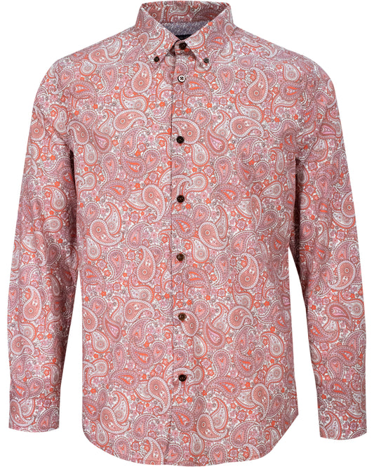 MORRIS POW PAISLEY SHIRT - MELON