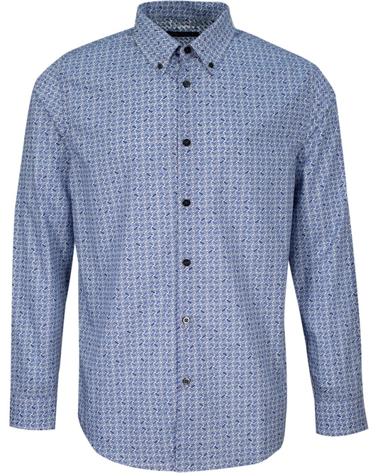 MORRIS RECTANGLES SHIRT - BLUE