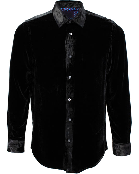 NED VELVET SHIRT - BLACK