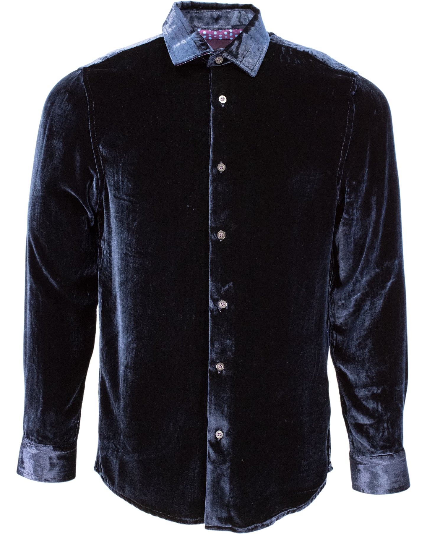 NED VELVET SHIRT - NAVY