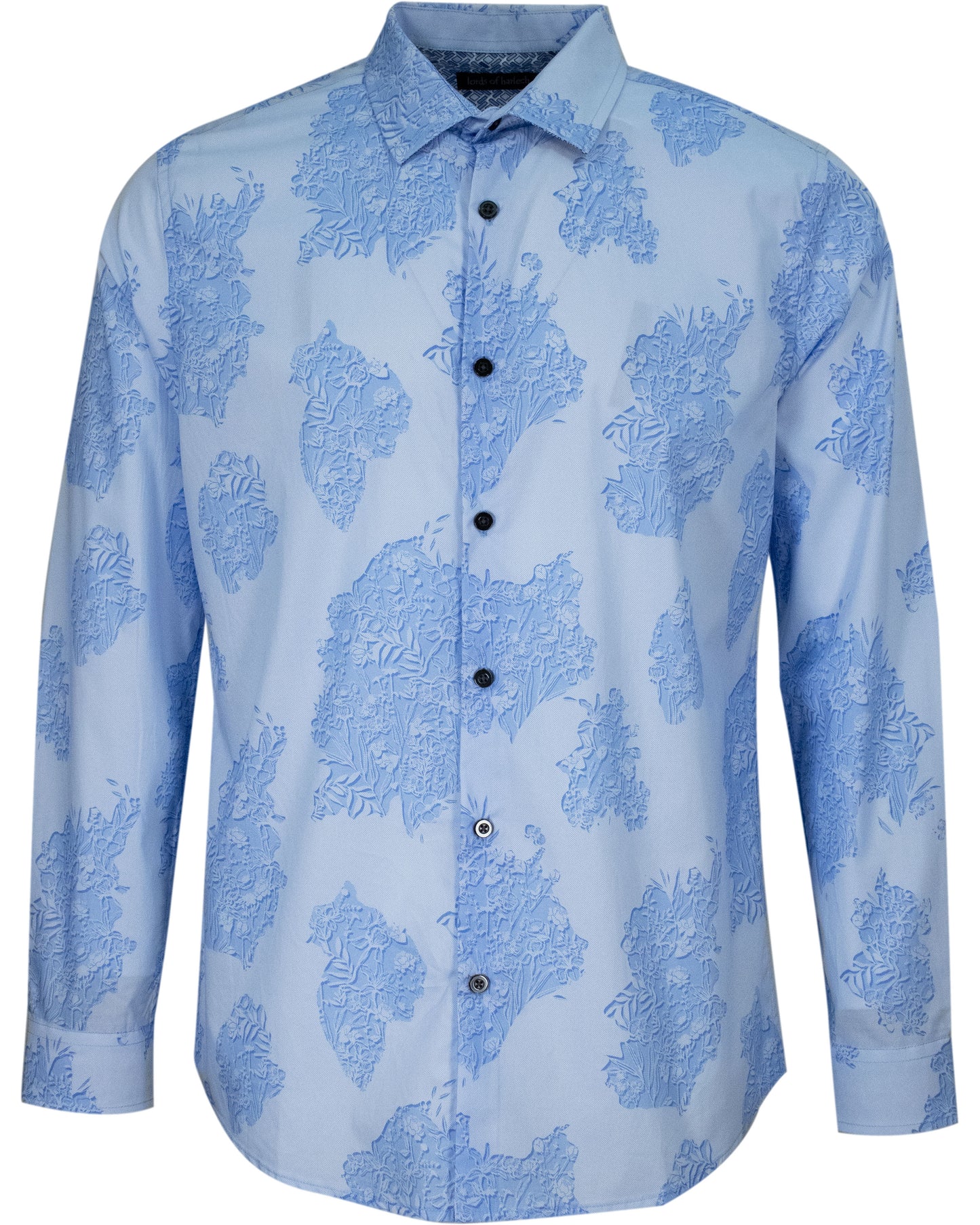 NIGEL CUTOUT OXFORD SHIRT - BLUE