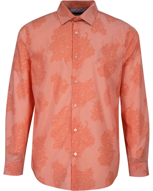 NIGEL CUTOUT OXFORD SHIRT - MELON