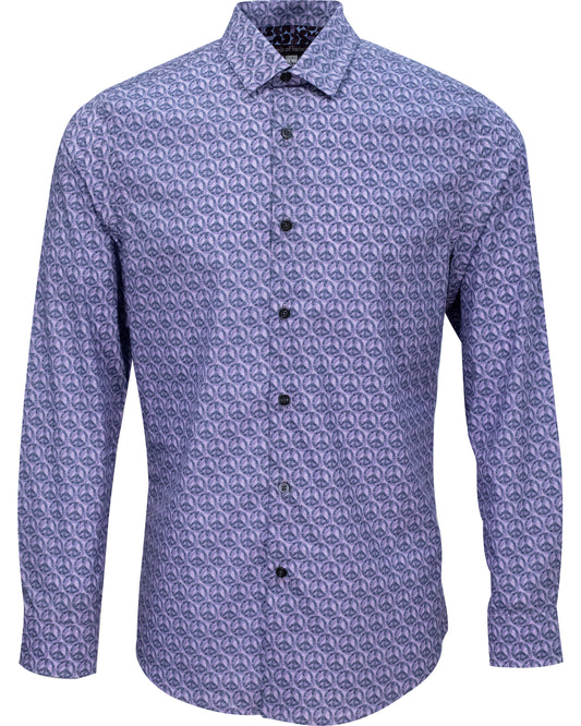 NIGEL FLORAL PEACE SHIRT - LAVENDER