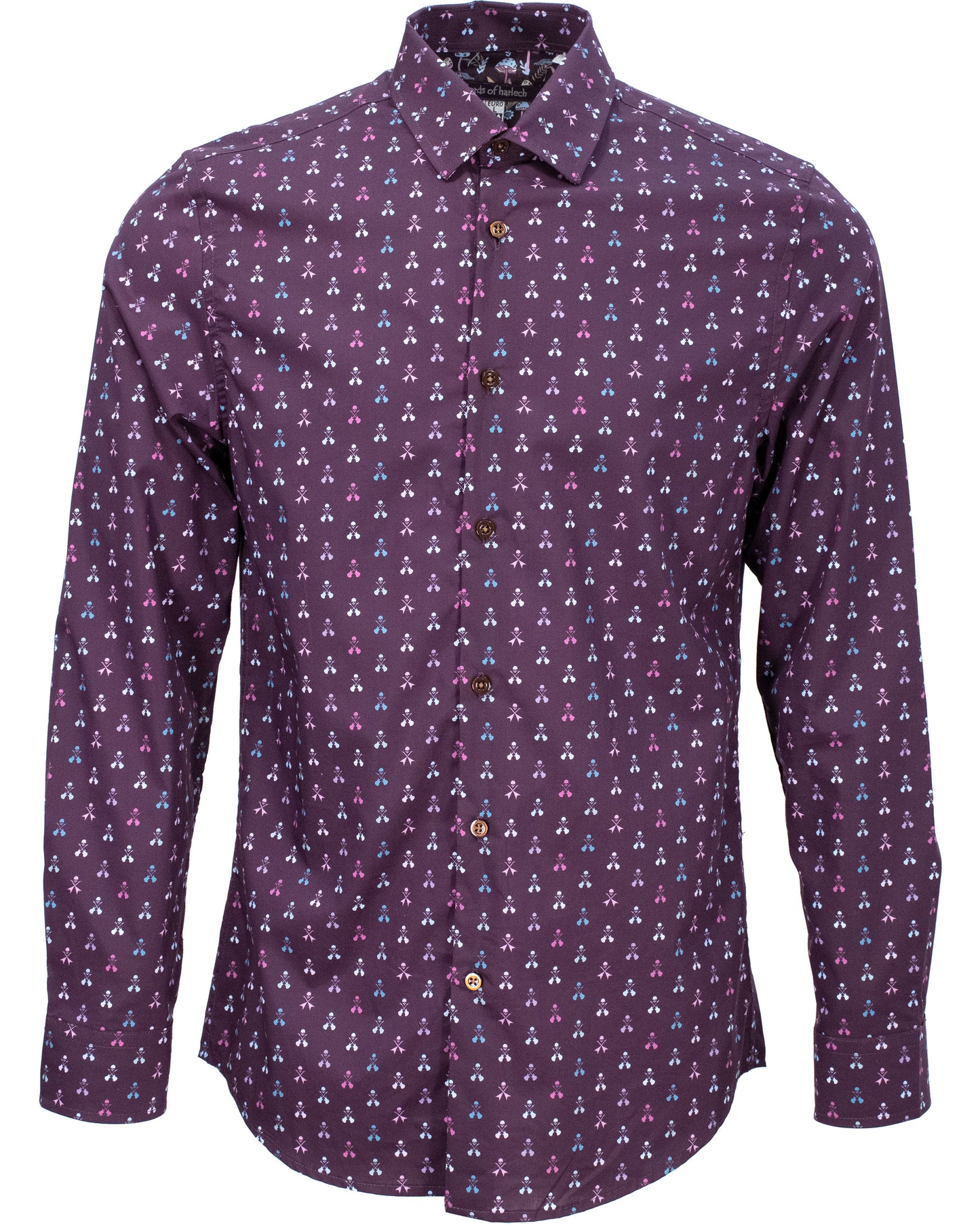 NIGEL GUITAR SKULLS SHIRT - PLUM