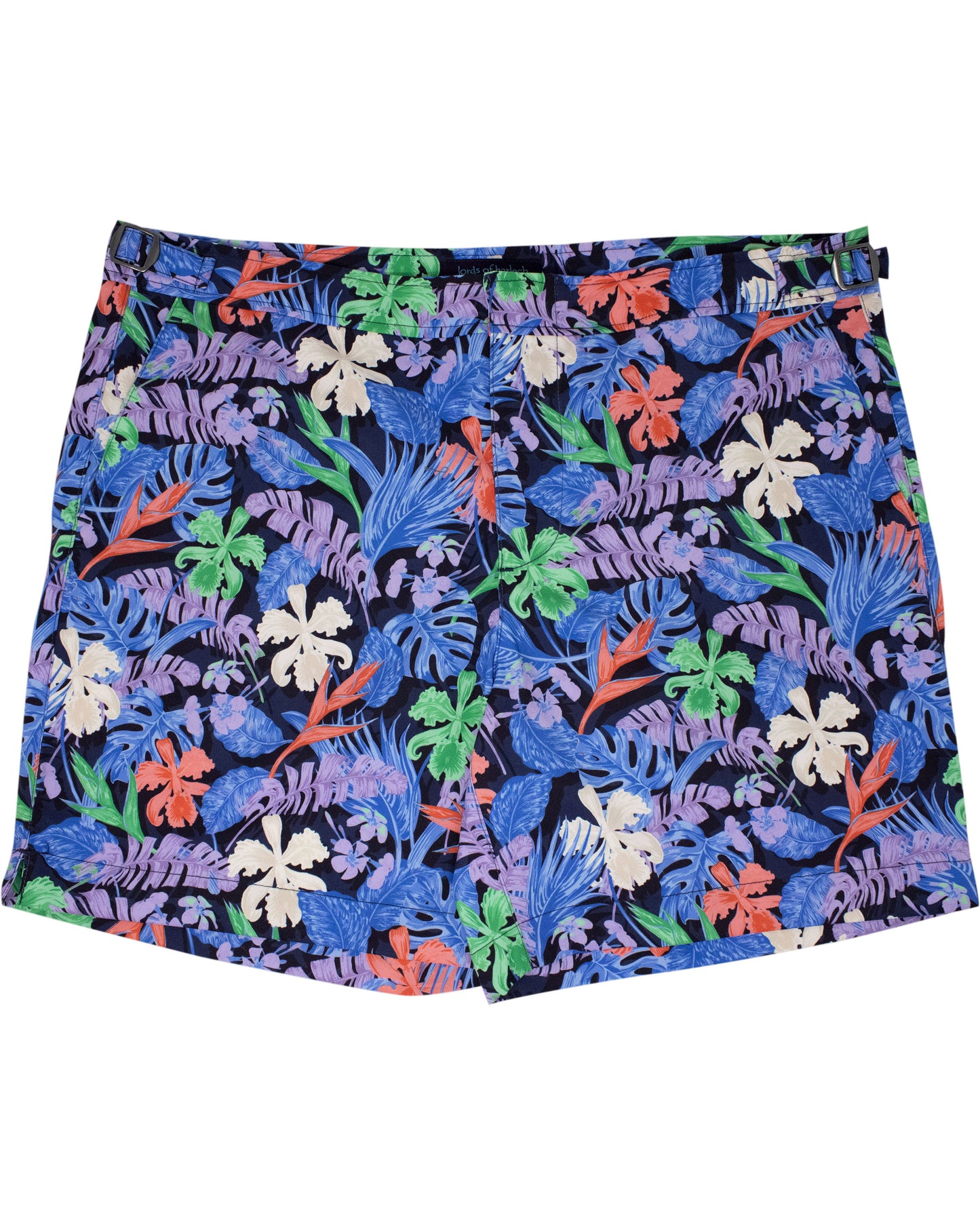 POOL FLAT TROPICAL SWIM SHORT - NAVY