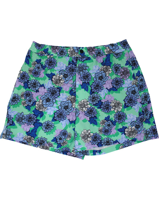 QUACK SNAP FLORAL SWIM SHORT - CLOVER