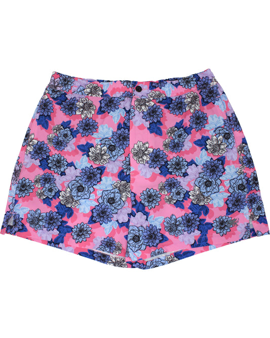 QUACK SNAP FLORAL SWIM SHORT - PINK