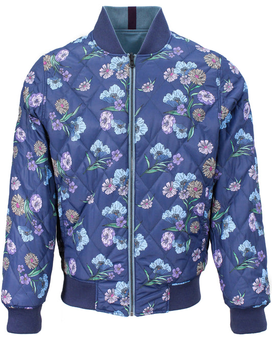 RON SPACED FLORAL REVERSIBLE JACKET - AEGEAN