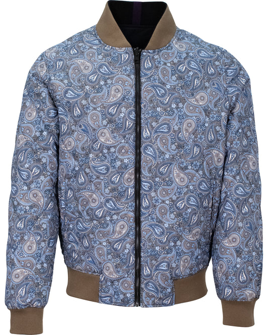 RON TRIPPY PAISLEY REVERSIBLE JACKET - BLACK