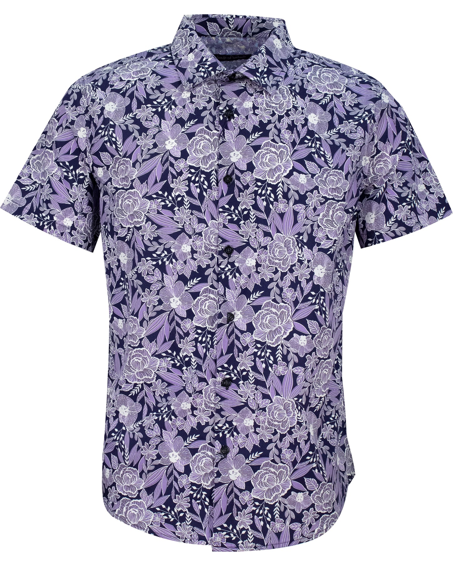 SCOTT HANDCUT FLORAL SHIRT - PURPLE