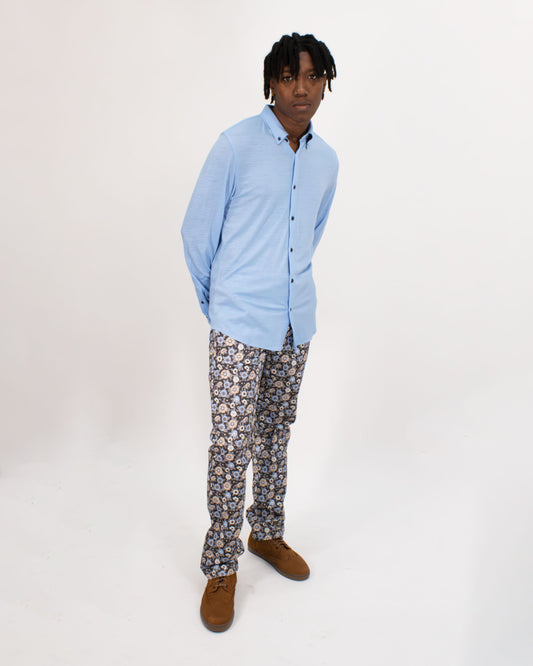 SHAWN MERINO SHIRT - BLUE