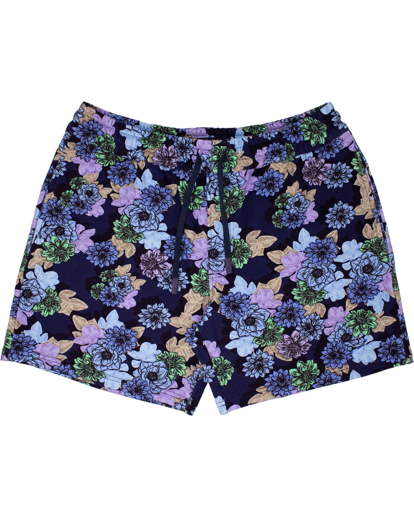 SILUS SNAP FLORAL INTERLOCK SHORTS - NAVY