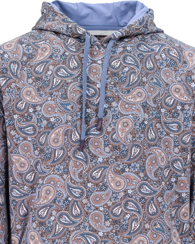 HANK TRIPPY PAISLEY HOODIE - GREY