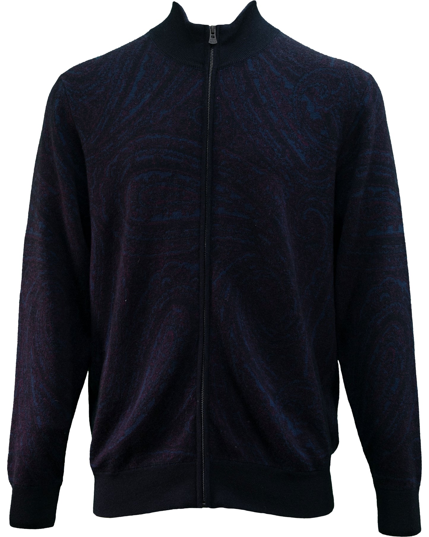 FREDERICK CASERTA FULL-ZIP CARDIGAN - NAVY PLUM