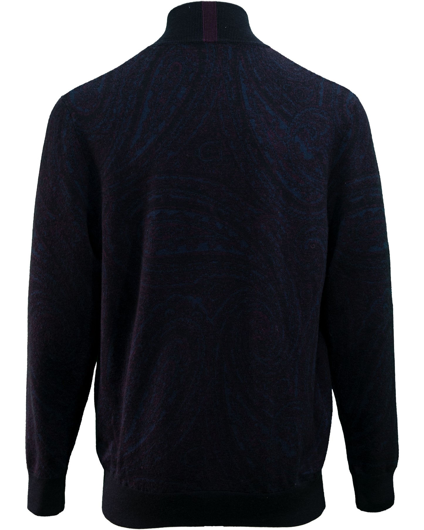 FREDERICK CASERTA FULL-ZIP CARDIGAN - NAVY PLUM