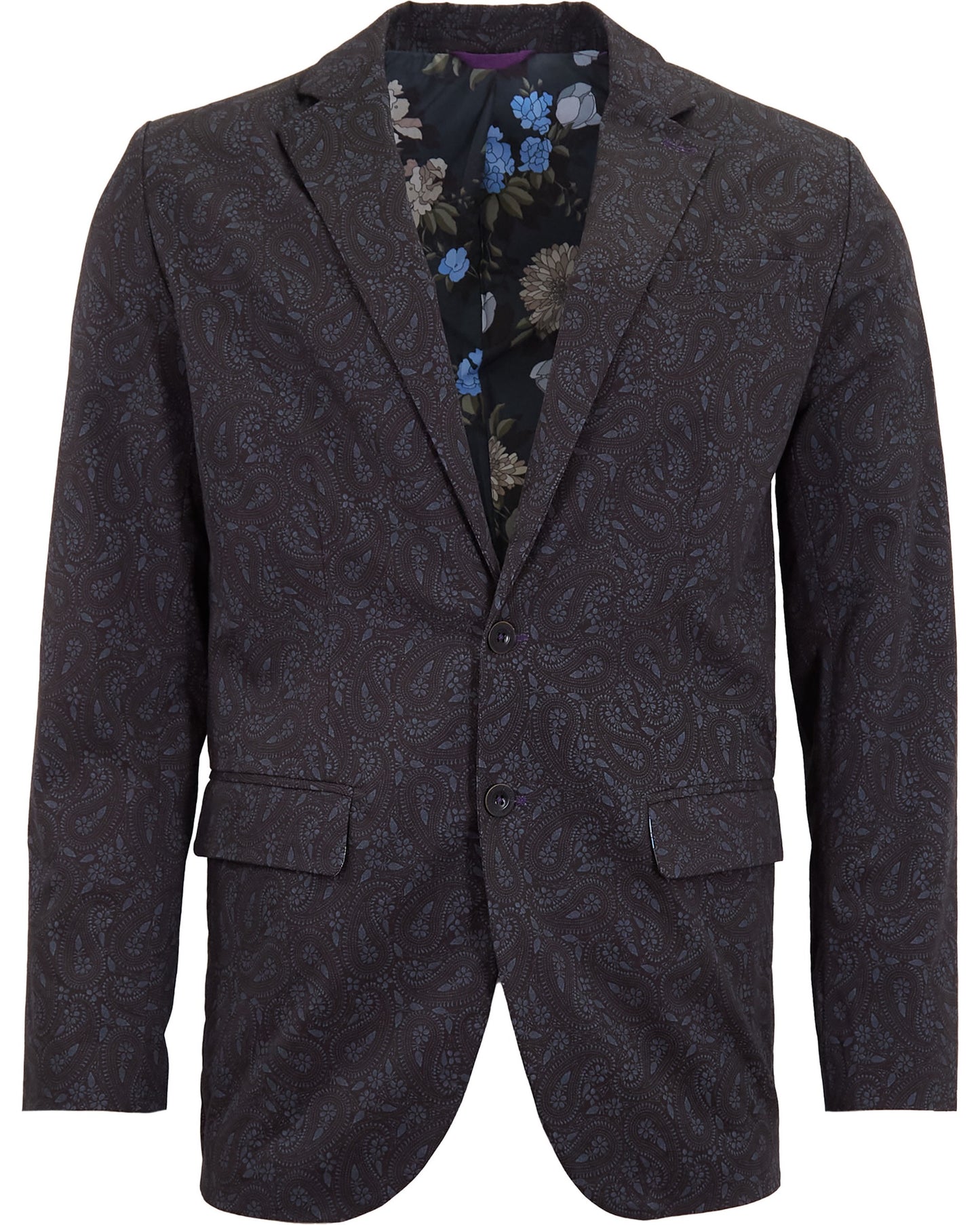 HADRIAN PERUGIA PAISLEY BLAZER - BLACK