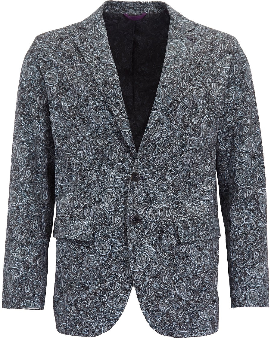 HADRIAN TRIBUNE PAISLEY BLAZER - GREY