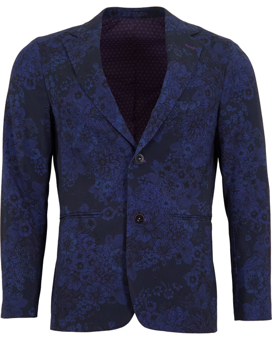 JUDD FULLY LINED MARCO FLORAL TAILORED WOOL BLAZER - MIDNIGHT