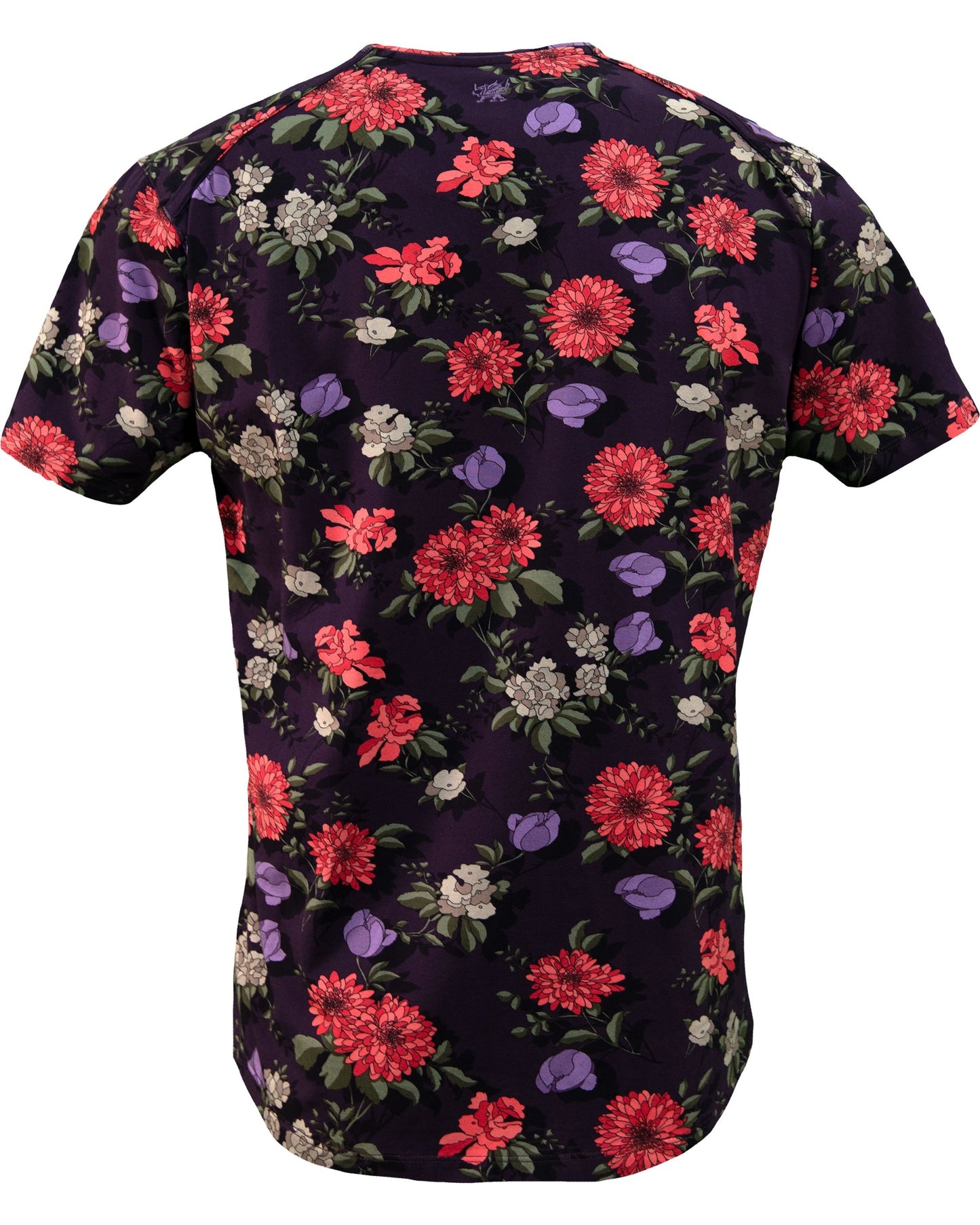 MAZE AUGUSTUS FLORAL V-NECK TEE - PLUM