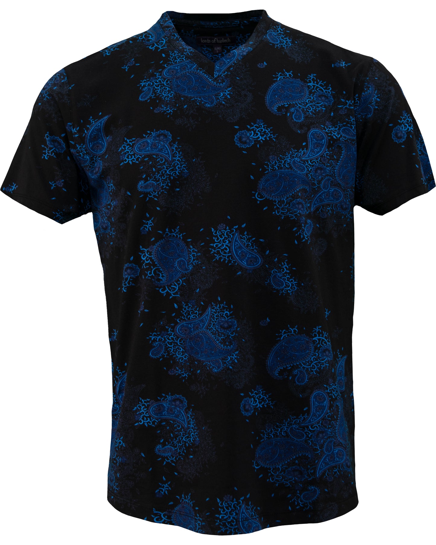 MAZE CAMPANIA FLORAL V-NECK TEE - BLACK