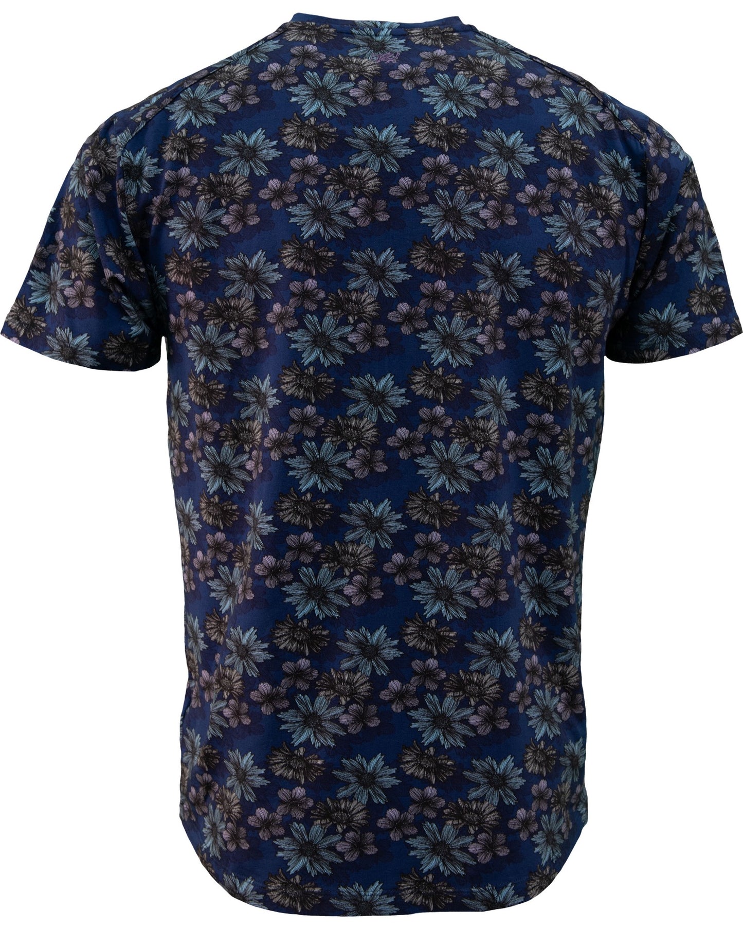 MAZE ITALIAN FLORAL V-NECK TEE - NAVY