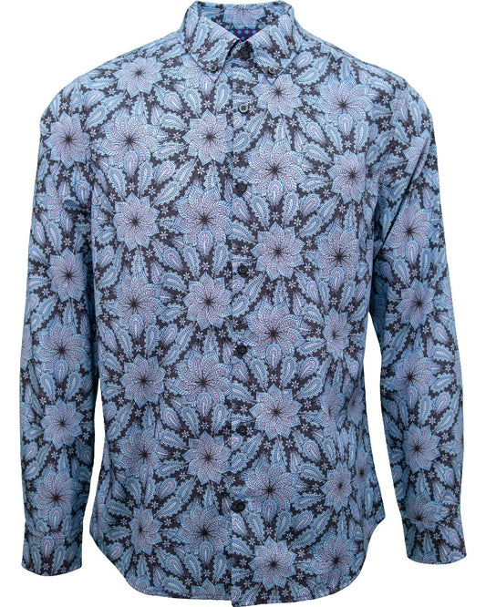 MITCHELL STALLION MEDALLION SHIRT - BLUE