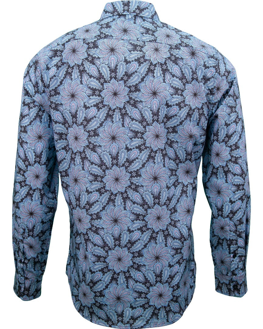 MITCHELL STALLION MEDALLION SHIRT - BLUE