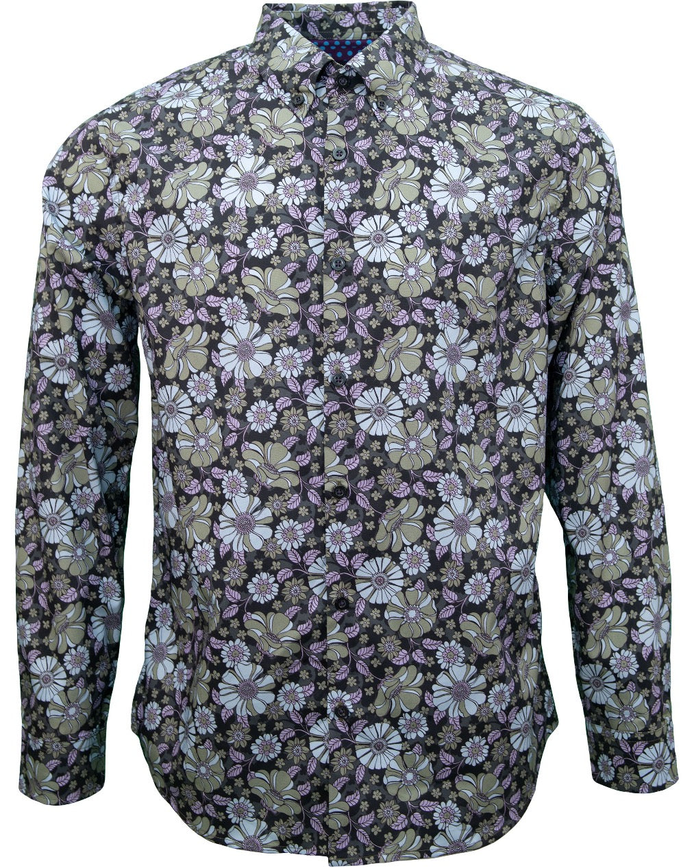 MITCHELL VESUVIO FLORAL SHIRT - CHARCOAL