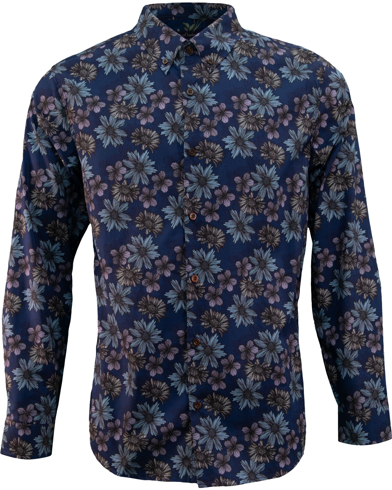 MORRIS ITALIAN FLORAL SHIRT - NAVY