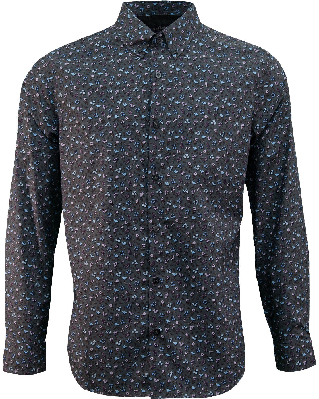 MORRIS SPARSE FLORAL SHIRT - CHARCOAL