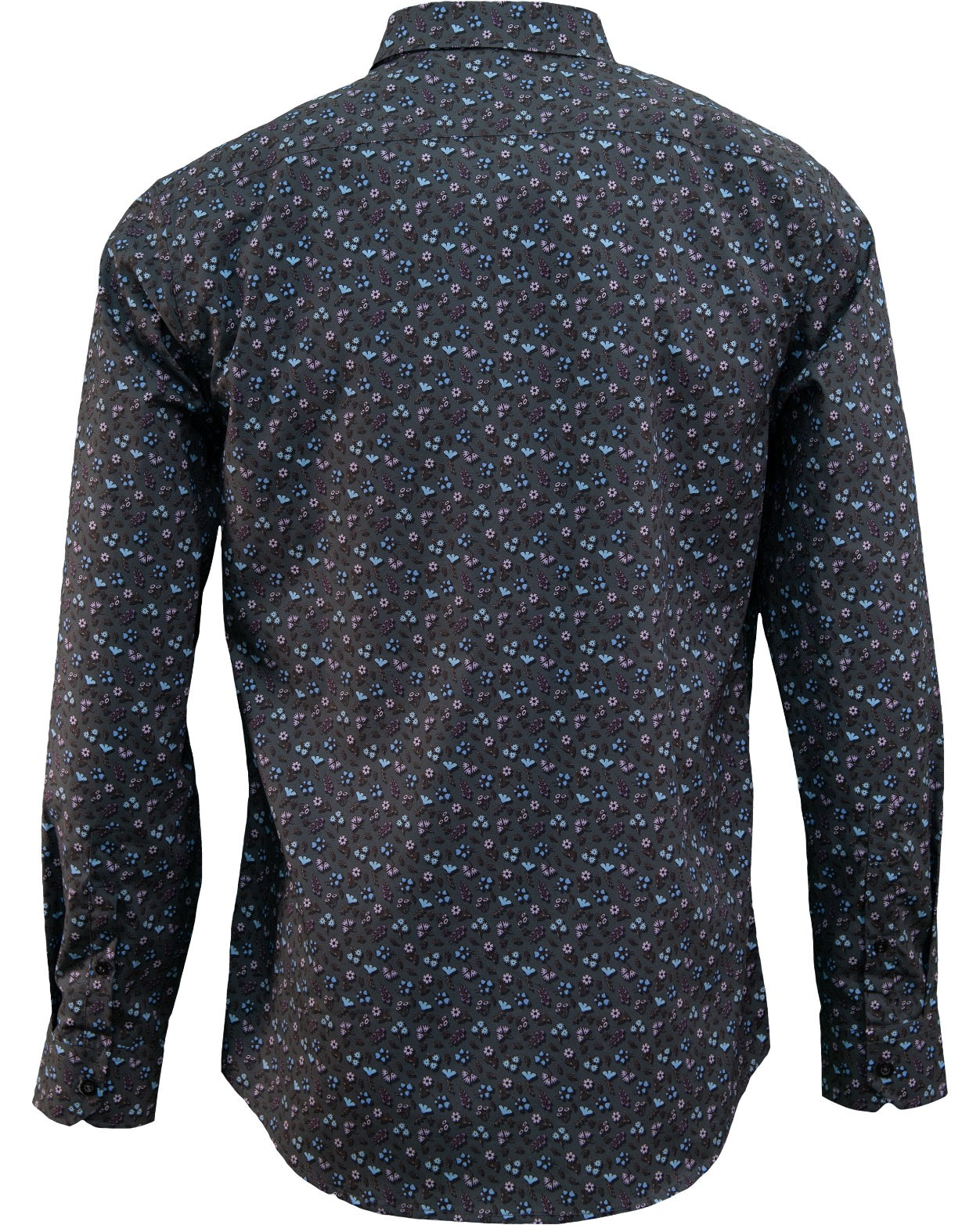 MORRIS SPARSE FLORAL SHIRT - CHARCOAL