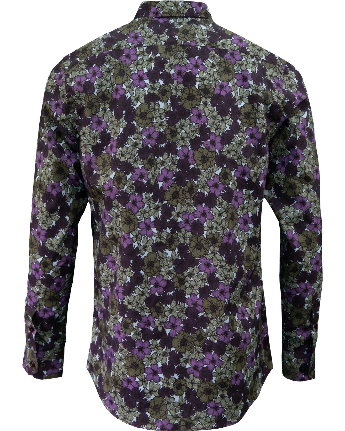 NICOLI DENSE FLORAL COTTON SHIRT - OLIVE