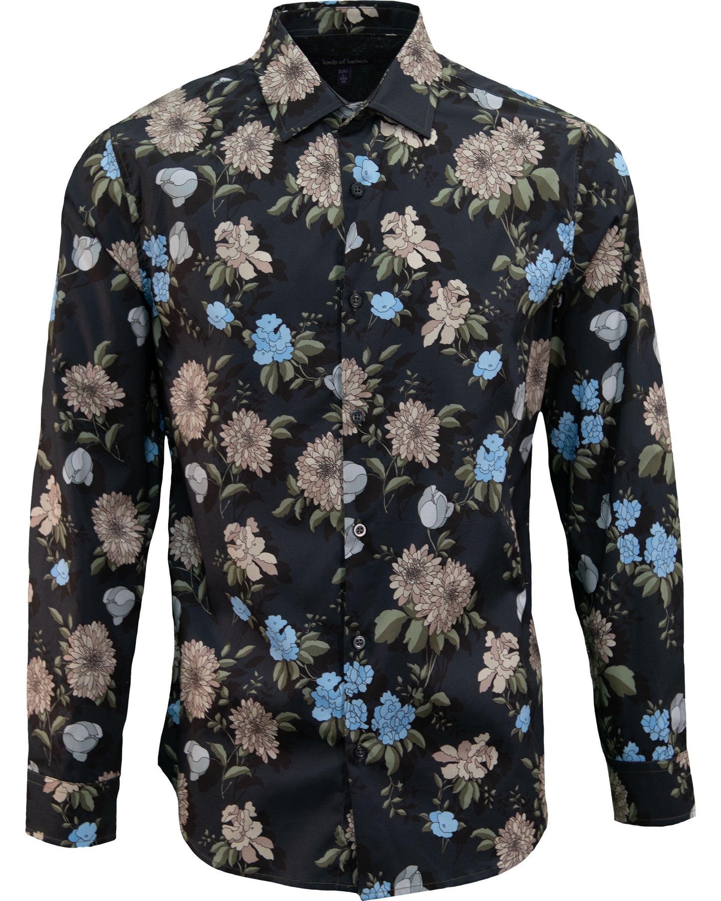 NIGEL AUGUSTUS FLORAL SHIRT - BLACK