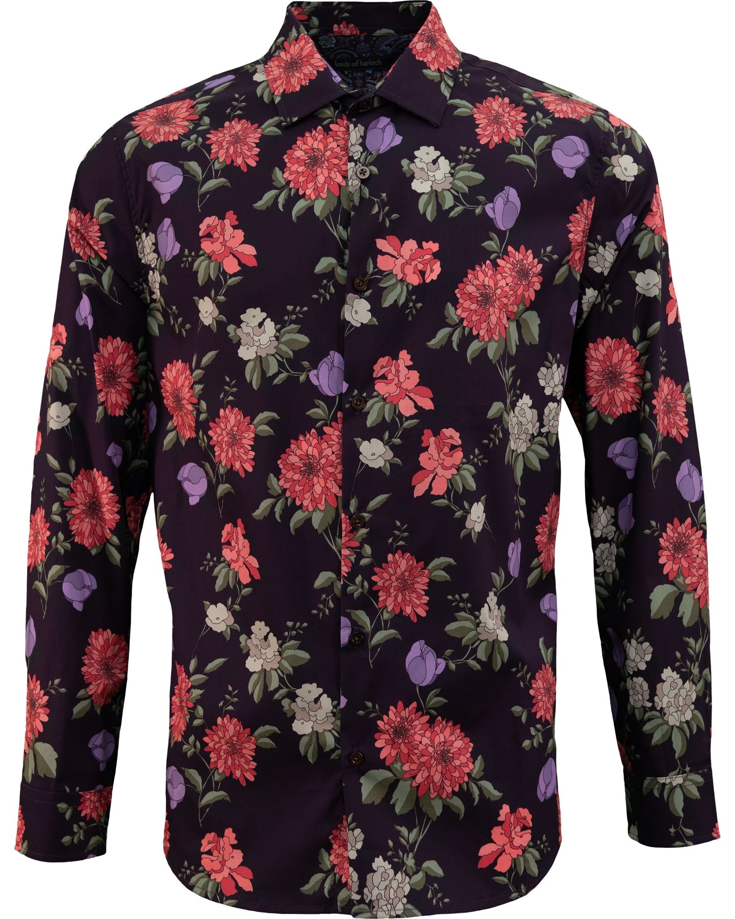 NIGEL AUGUSTUS FLORAL SHIRT - PLUM