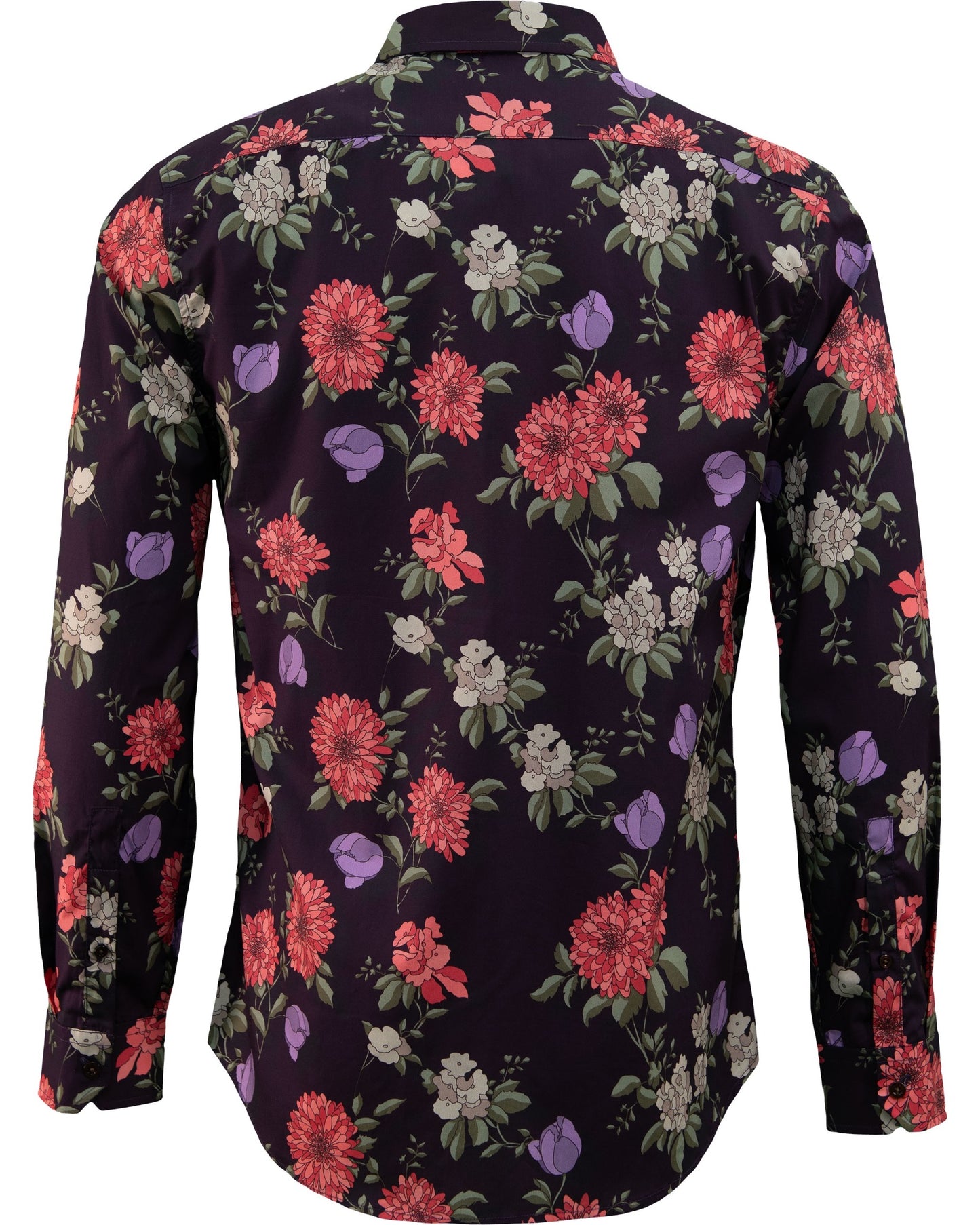 NIGEL AUGUSTUS FLORAL SHIRT - PLUM