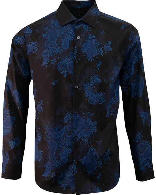 NIGEL CAMPANIA FLORAL SHIRT - BLACK