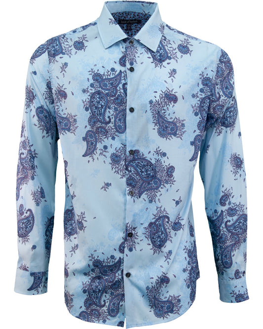 NIGEL CAMPANIA FLORAL SHIRT - BLUE