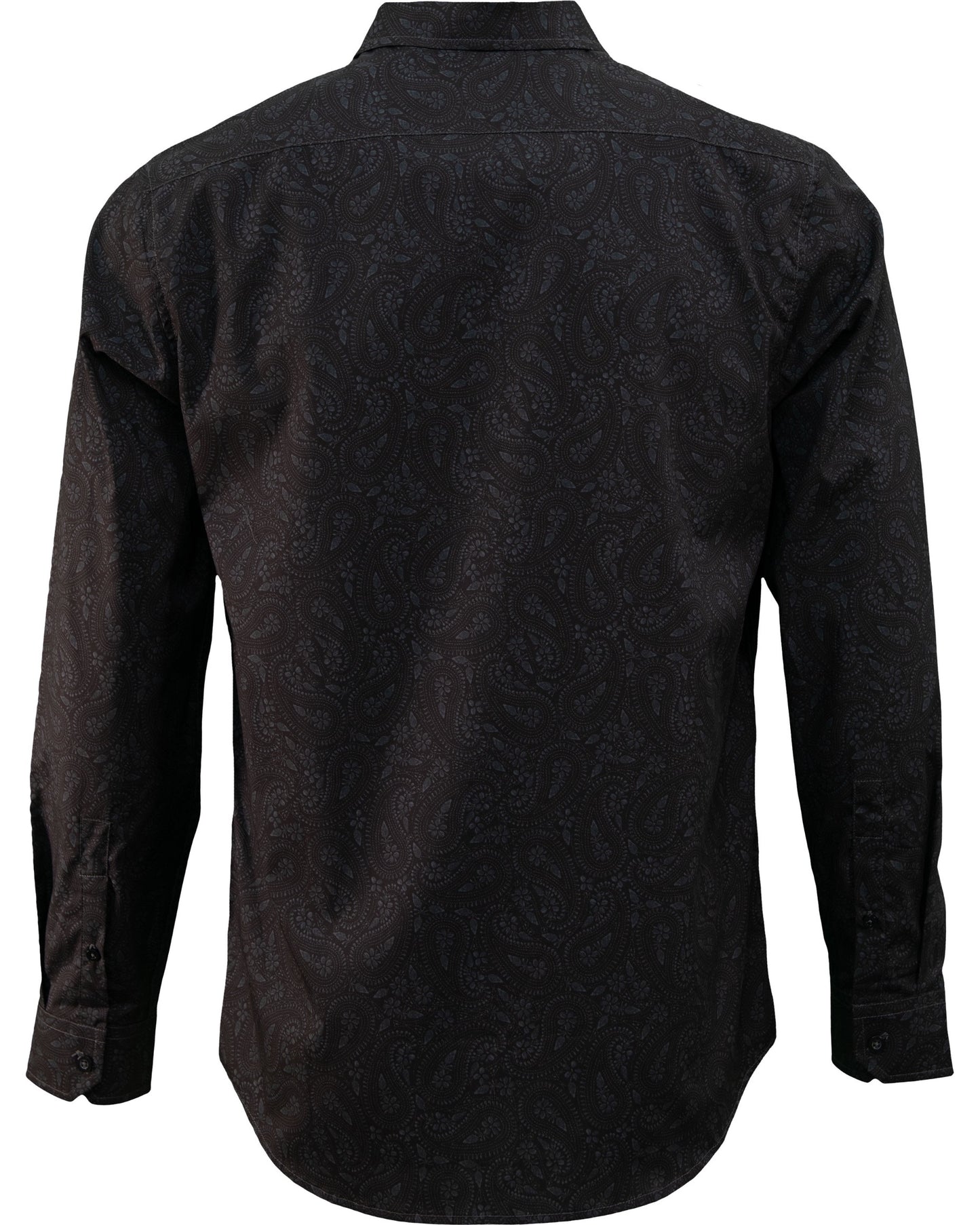 NIGEL PERUGIA PAISLEY SHIRT - BLACK