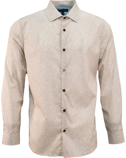 NIGEL PERUGIA PAISLEY SHIRT - PUMICE