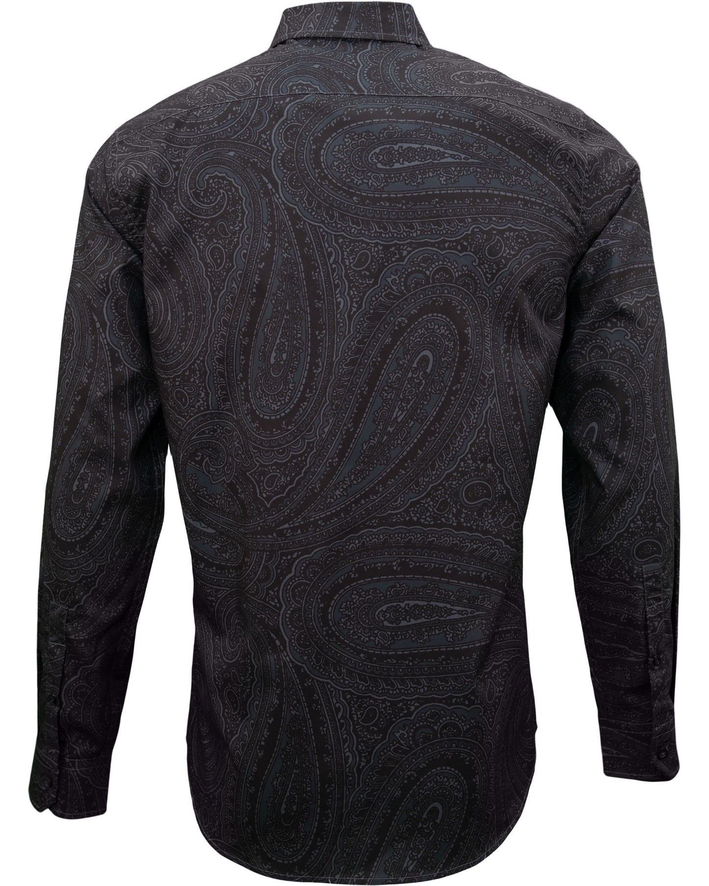 NORMAN CASERTA PAISLEY SHIRT - BLACK