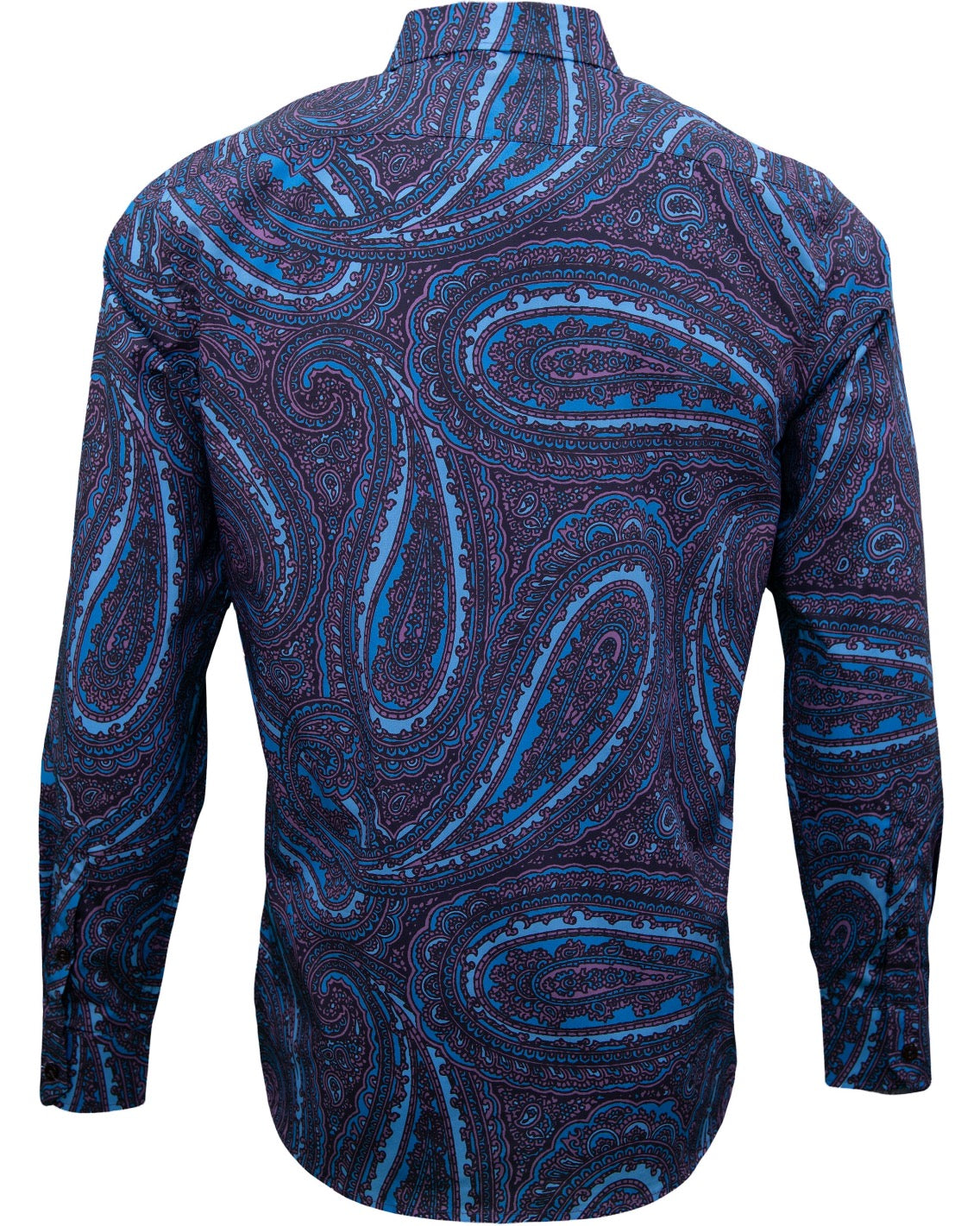 NORMAN CASERTA PAISLEY SHIRT - NAVY