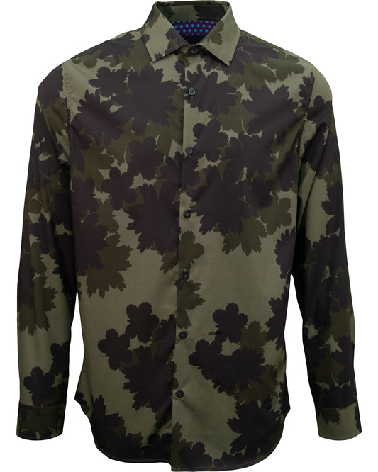 NORMAN SALERNO FLORAL SHIRT - SAGE