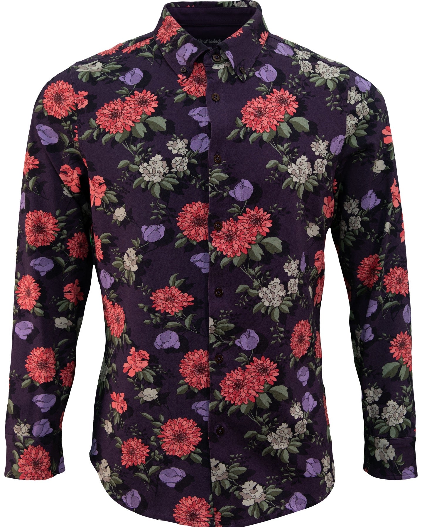 SAWYER AUGUSTUS FLORAL KNIT SHIRT - PLUM