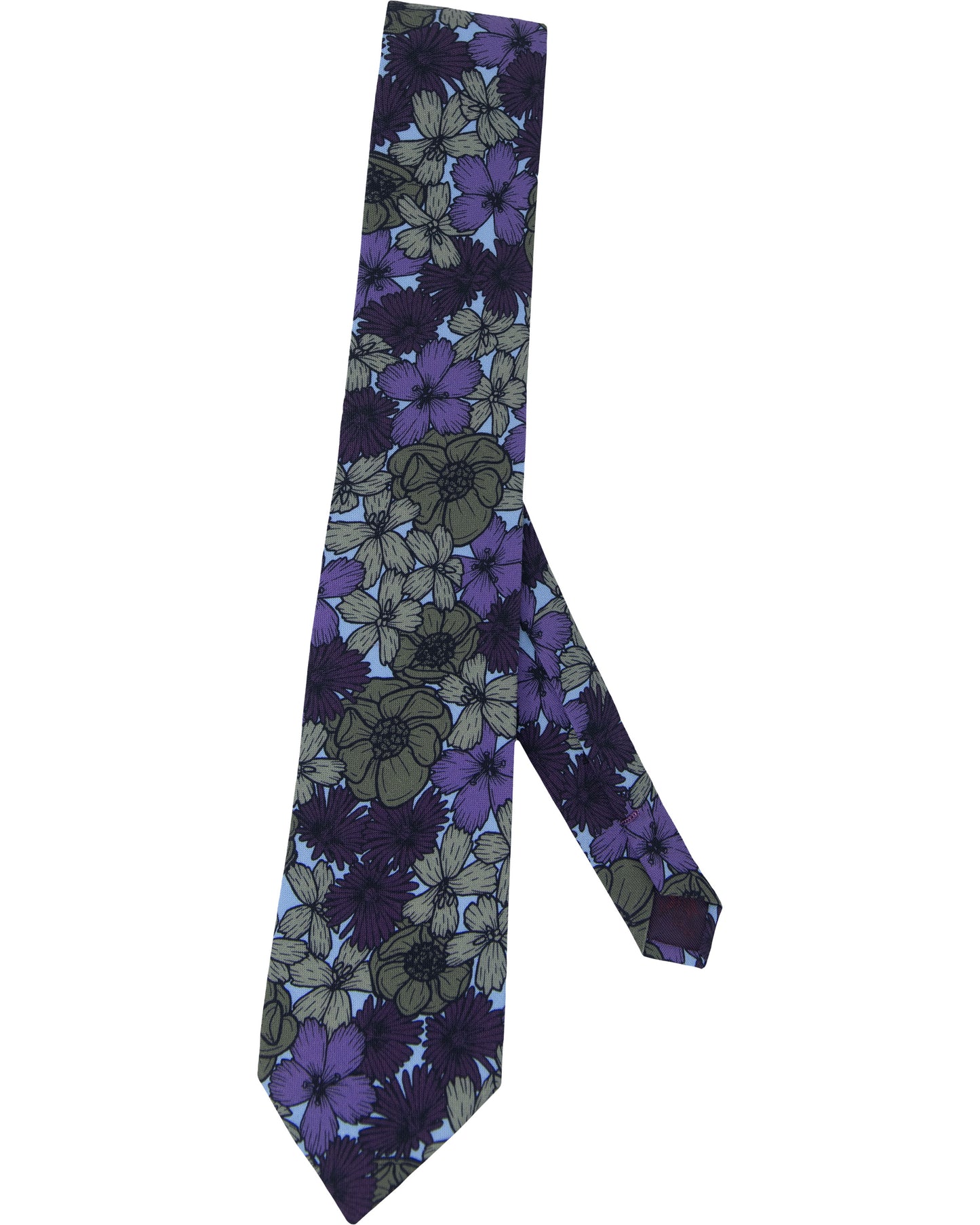 TADDEO DENSE FLORAL MERINO TIE - OLIVE