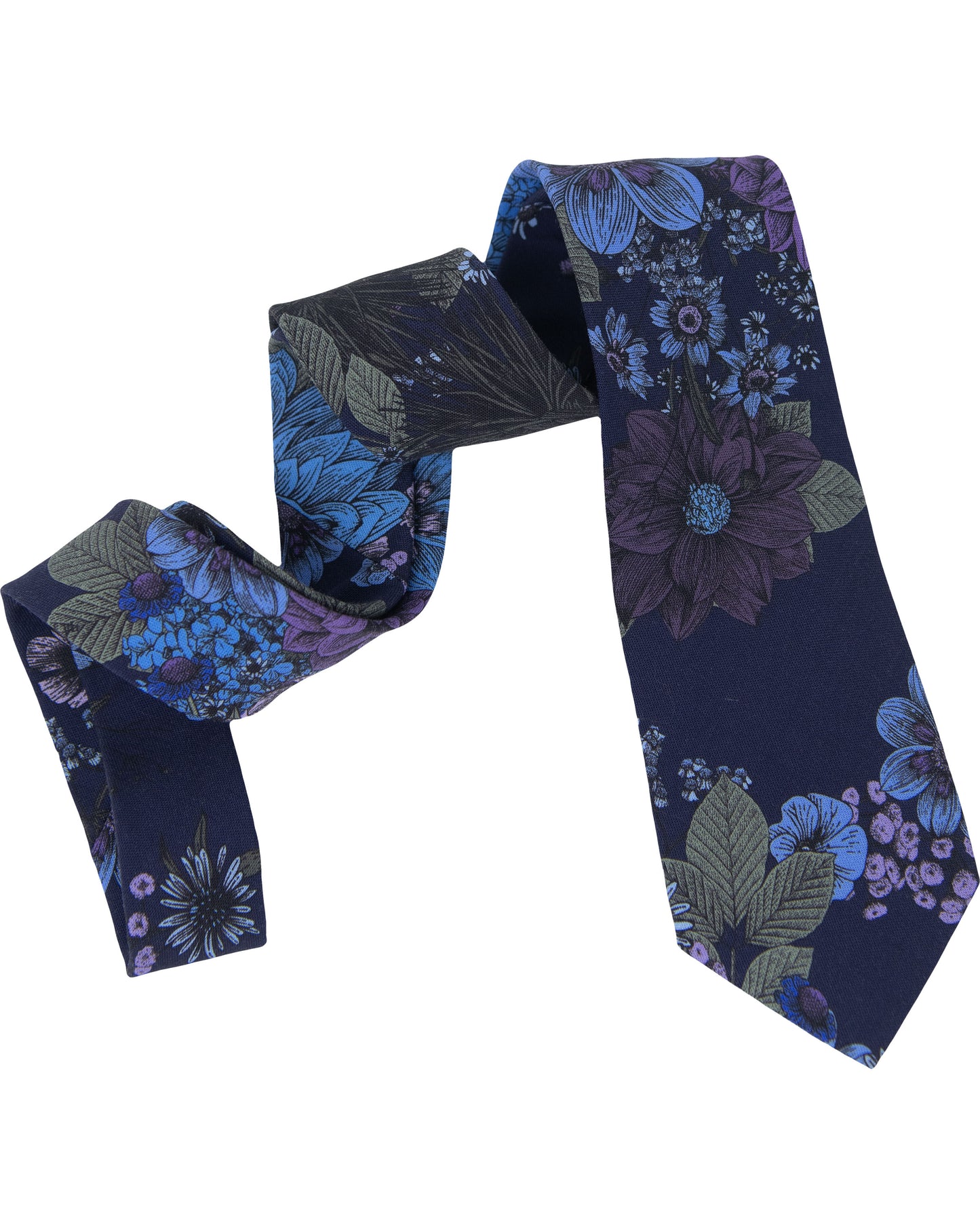 TADDEO MARCO FLORAL MERINO TIE - NAVY