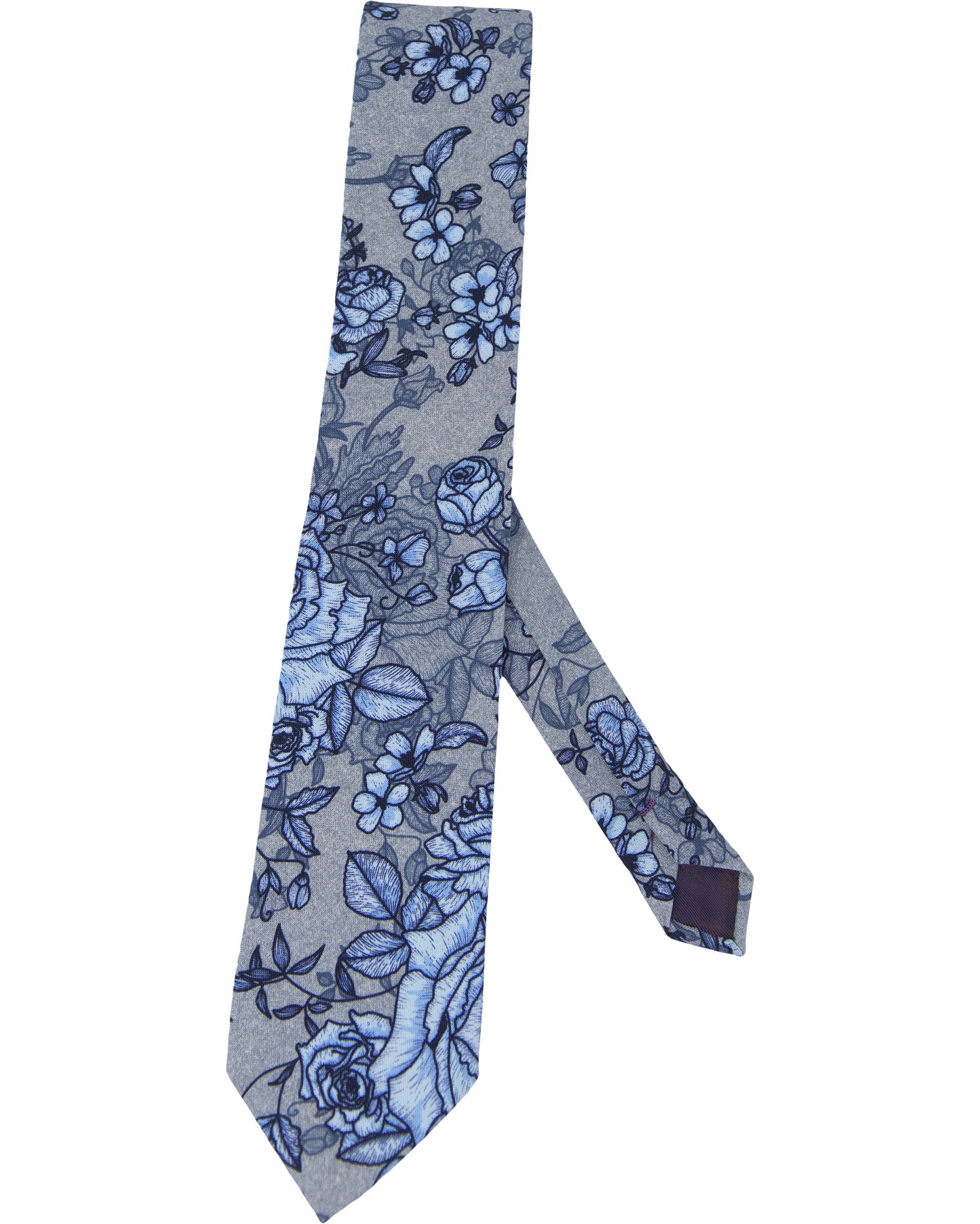 TADDEO ROMA FLORAL MERINO TIE - FLANNEL