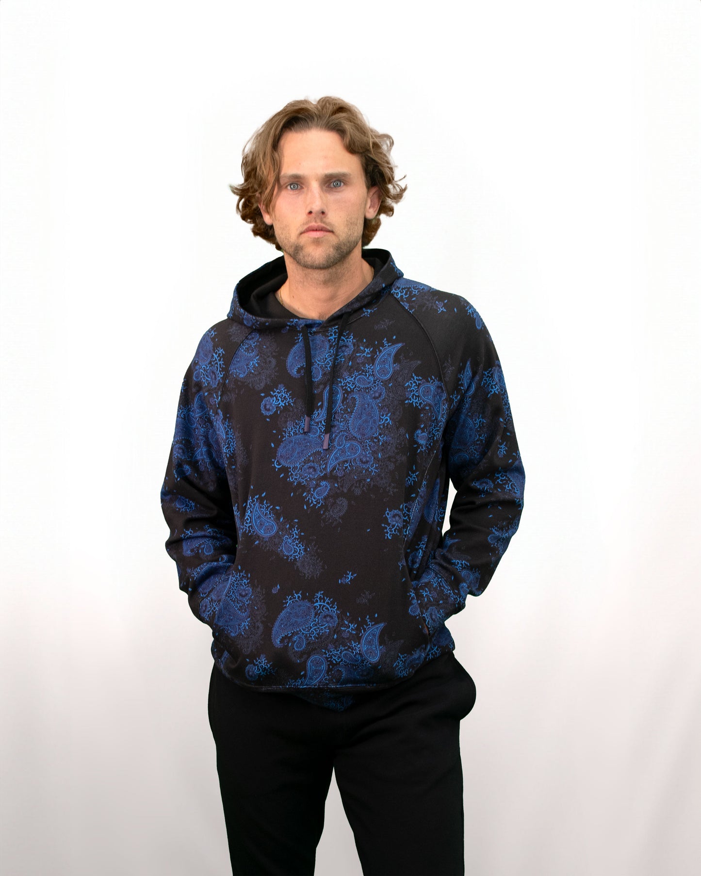 HANK CAMPANIA FLORAL HOODIE - BLACK